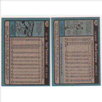 1980 Topps Carl Yastrzemski #720 + Rod Carew #700 Card Pair