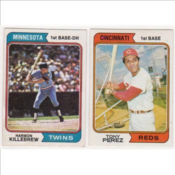 1974 Topps Harmon Killebrew #400 + Tony Perez #230 Card Pair - HOF'ers