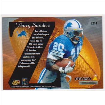 1997 Zenith Z-Team Barry Sanders #ZT14 Promo Card