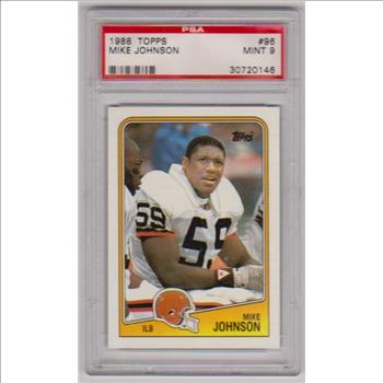 Graded PSA Mint 9 - Mike Johnson 1988 Topps #96 Card
