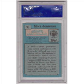 Graded PSA Mint 9 - Mike Johnson 1988 Topps #96 Card