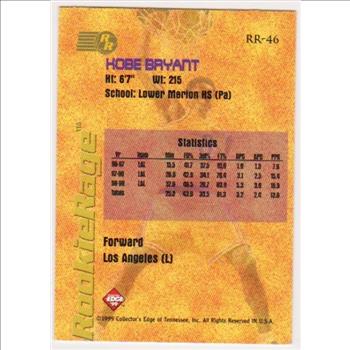  Kobe Bryant 1999 Collector's Edge Rookie Rage #RR-46 Card