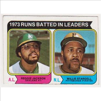1974 Topps Reggie Jackson + Willie Stargell #203 Card - HOF'ers