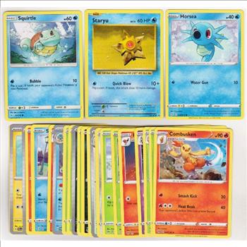 25 Different Pokemon Trading Cards w/ Squirtle + More