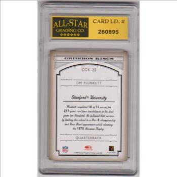 Graded 10 - Jim Plunkett 2006 Donruss Threads Gridiron Kings #CGK-25 Insert Card