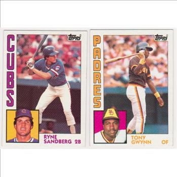 1984 Topps Ryne Sandberg #596 + Tony Gwynn #251 Card Pair