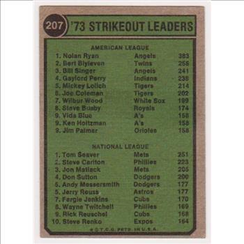 1974 Topps Nolan Ryan/Tom Seaver #207 Card