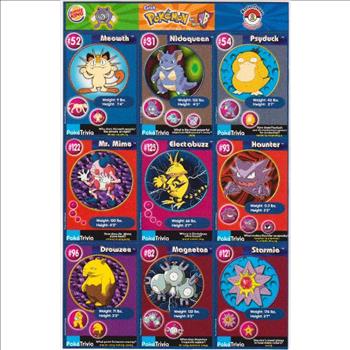 1999 Pokemon Master Trainer Collector Set 9 Card Uncut Sheet #2