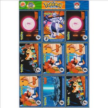 1999 Pokemon Master Trainer Collector Set 9 Card Uncut Sheet #2