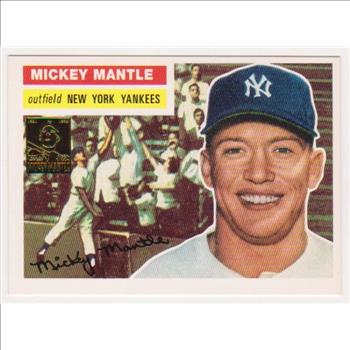 Mickey Mantle 1956 Topps #135 Commemorative Card - 1996 Topps #6 of 19 Insert Card