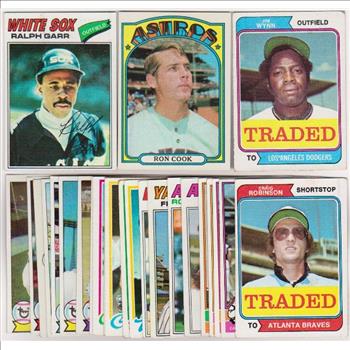 25 Different 1970's Topps Baseball Cards (1972-1979) w/ Ralph Garr + More