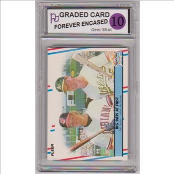 Labeled Gem Mint 10 - Mark McGwire/Pat Tabler 1988 Fleer Big Bats At First #633 Card