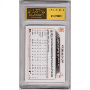Graded 10 - Pete Alonso 2022 Topps #315 Card