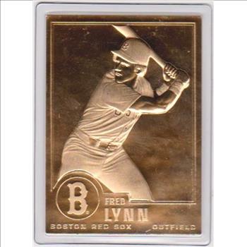 22 kt Gold - FRED LYNN 1996 Danbury Mint Gold Card