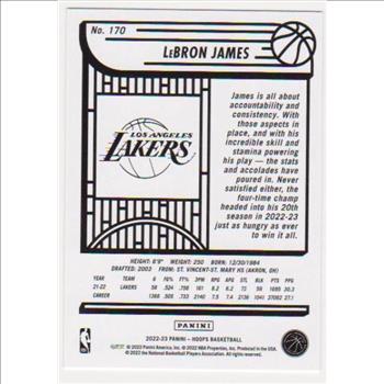 Lebron James 2022-23 Hoops #170 Card