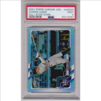 Graded PSA Mint 9 - Aaron Judge 2021 Topps Chrome Update All-Star Game #ASG-23 Card