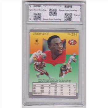 Graded Sigma Mint 9  - Jerry Rice 1991 Fleer Ultra #254 Card