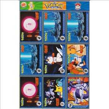 1999 Pokemon Master Trainer Collector Set Uncut 9 Card Sheet #1