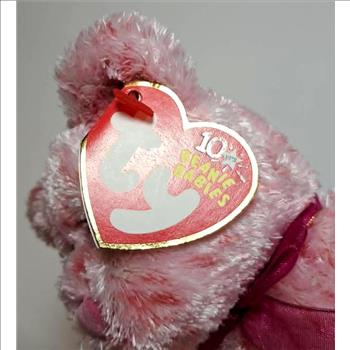 2002 Ty Beanie Baby Smitten The Pink Heart Nose Bear - New With Tags