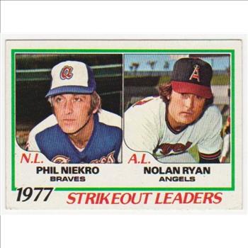 1978 Topps Nolan Ryan/Phil Niekro #206 Card - HOF'ers