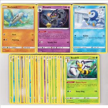 25 Different Pokemon Trading Cards w/ Piplup + More