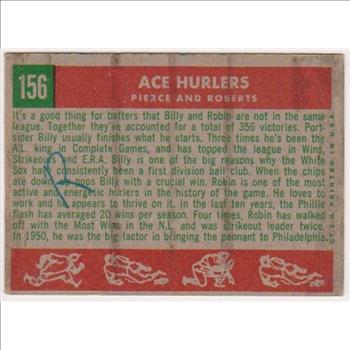 1959 Topps Billy Pierce + Robin Roberts #156 Card