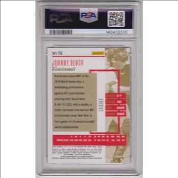 Graded PSA Gem Mint 10 - Johnny Bench 2014 Panini Classics #76 Card