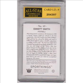 Graded 10 - Emmitt Smith 2020 Sage Sport Kings Gum #49 Card