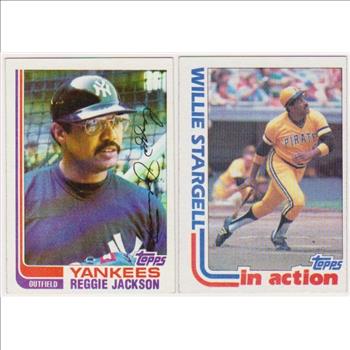 1982 Topps Reggie Jackson #300 + Willie Stargell #716 Card Pair 