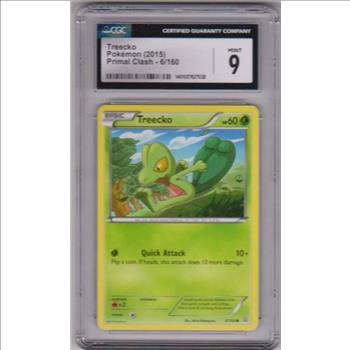 Graded CGC Mint 9 - Treecko 2015 Pokemon Primal Clash #6/160 Card