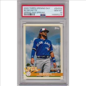 Rookie Graded PSA Gem Mint 10 - Bo Bichette 2020 Topps Opening Day Spring Has Sprung #SHS-24 Insert Card
