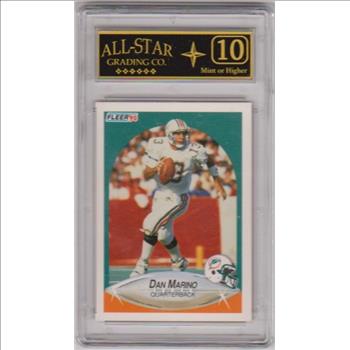  Graded 10 - Dan Marino 1990 Fleer #244 Card