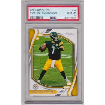 Graded PSA Gem Mint 10 - Ben Roethlisberger 2021 Panini Absolute #94 Card