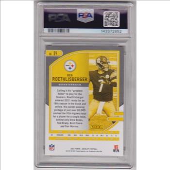 Graded PSA Gem Mint 10 - Ben Roethlisberger 2021 Panini Absolute #94 Card