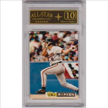Graded 10 - Cal Ripken 1994 Stadium Club Dugout Dirt #4 Insert Card