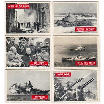 6 Different 1965 PCGC World War II Trading Cards - Nice Lot
