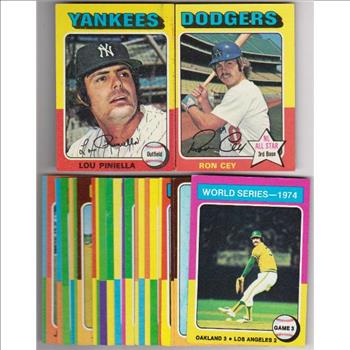 25 Different 1975 Topps Baseball Cards - Ron Cey + More