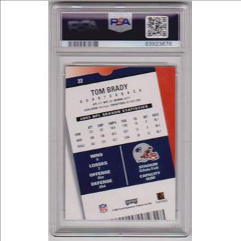 Graded PSA Mint 9 - Tom Brady 2003 Playoff Contenders #22 Card