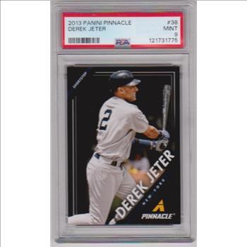 Graded PSA Mint 9 - Derek Jeter 2013 Panini Pinnacle #38 Card