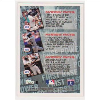 REFRACTOR - Jeff Bagwell 1996 Topps Mystery Finest #M20 Insert Card