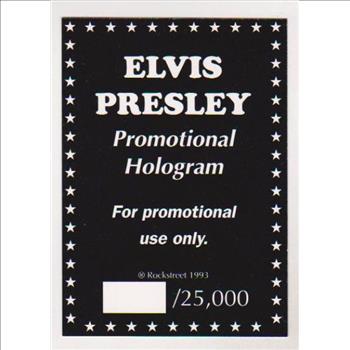1993 Rockstreet Elvis Presley Hologram Promo - Only 25,000 Produced