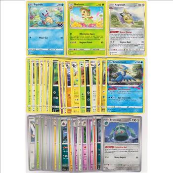 50 Different Pokemon Trading Cards w/ Squirtle + More