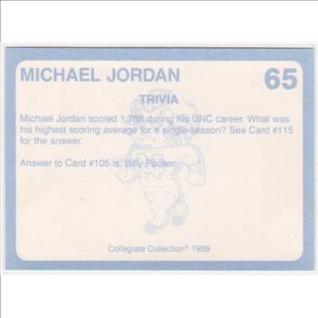 Michael Jordan 1989 North Carolina #65 College Card