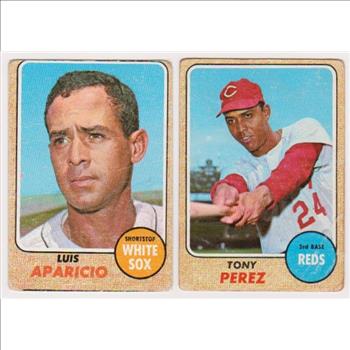 1968 Topps Luis Aparicio #310 + Tony Perez #130 Card Pair - HOFers