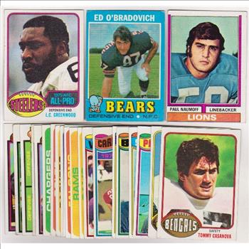 24 Different 1970's Topps Football Cards (1971-1979) w/ L.C. Greenwood + More