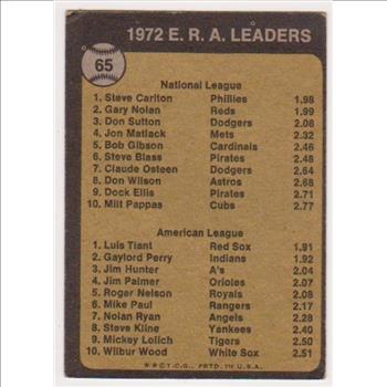 1973 Topps Steve Carlton + Luis Tiant #65 Card 