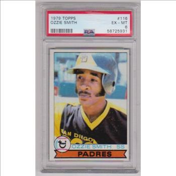 Rookie Graded PSA EX-MT 6 - Ozzie Smith 1979 Topps #116 Card