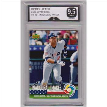 Graded Sigma Mint+ 9.5 - Derek Jeter 2006 Upper Deck Inaugural Images #II-13 Card