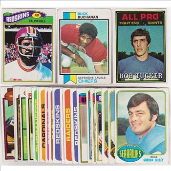 24 Different 1970's Topps Football Cards (1973-1979) w/ Calvin Hill + More