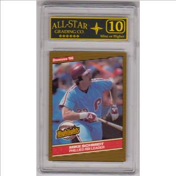 Graded 10 - Mike Schmidt 1986 Donruss Highlights #4 Card